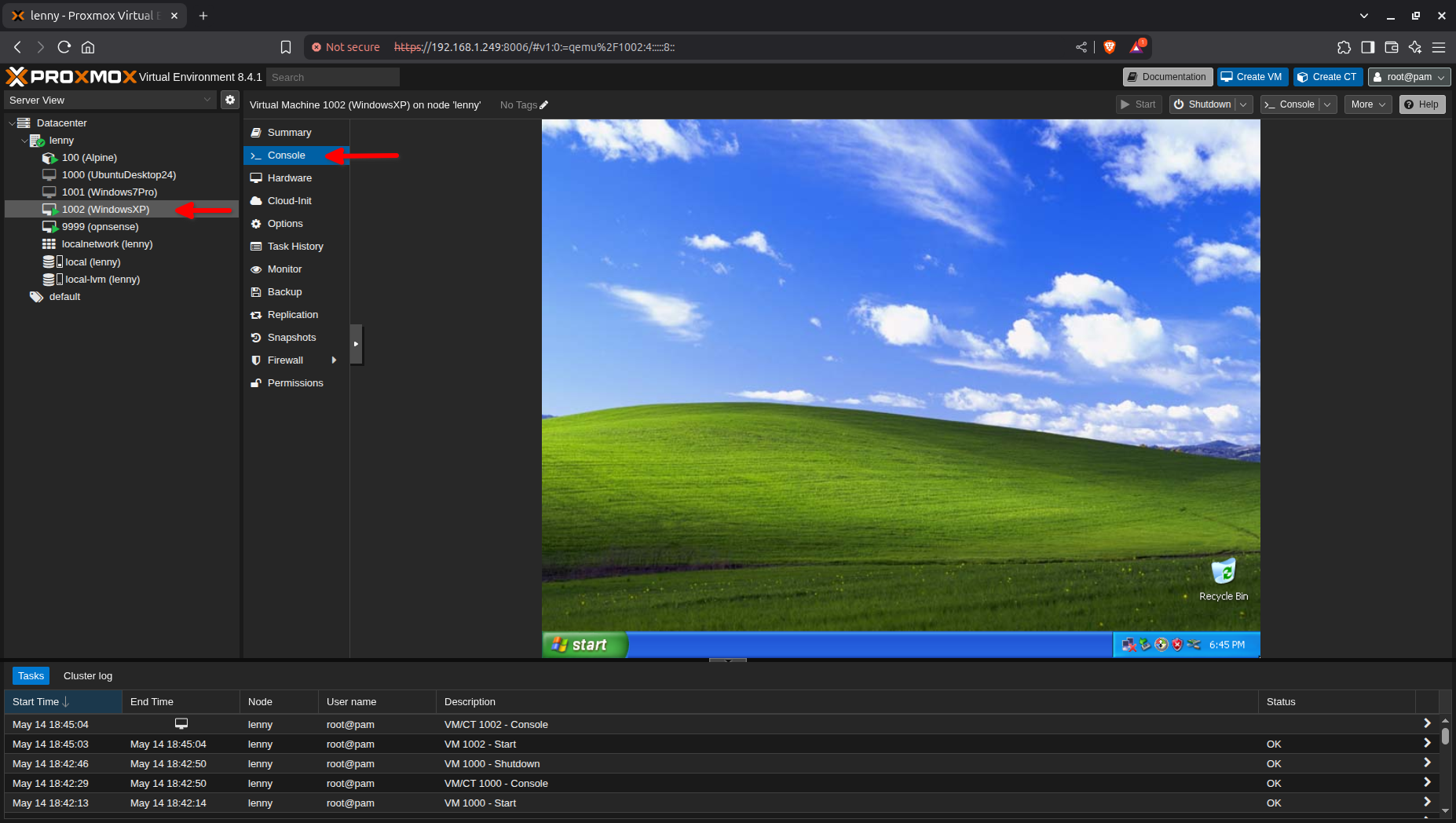 Backing up VMs