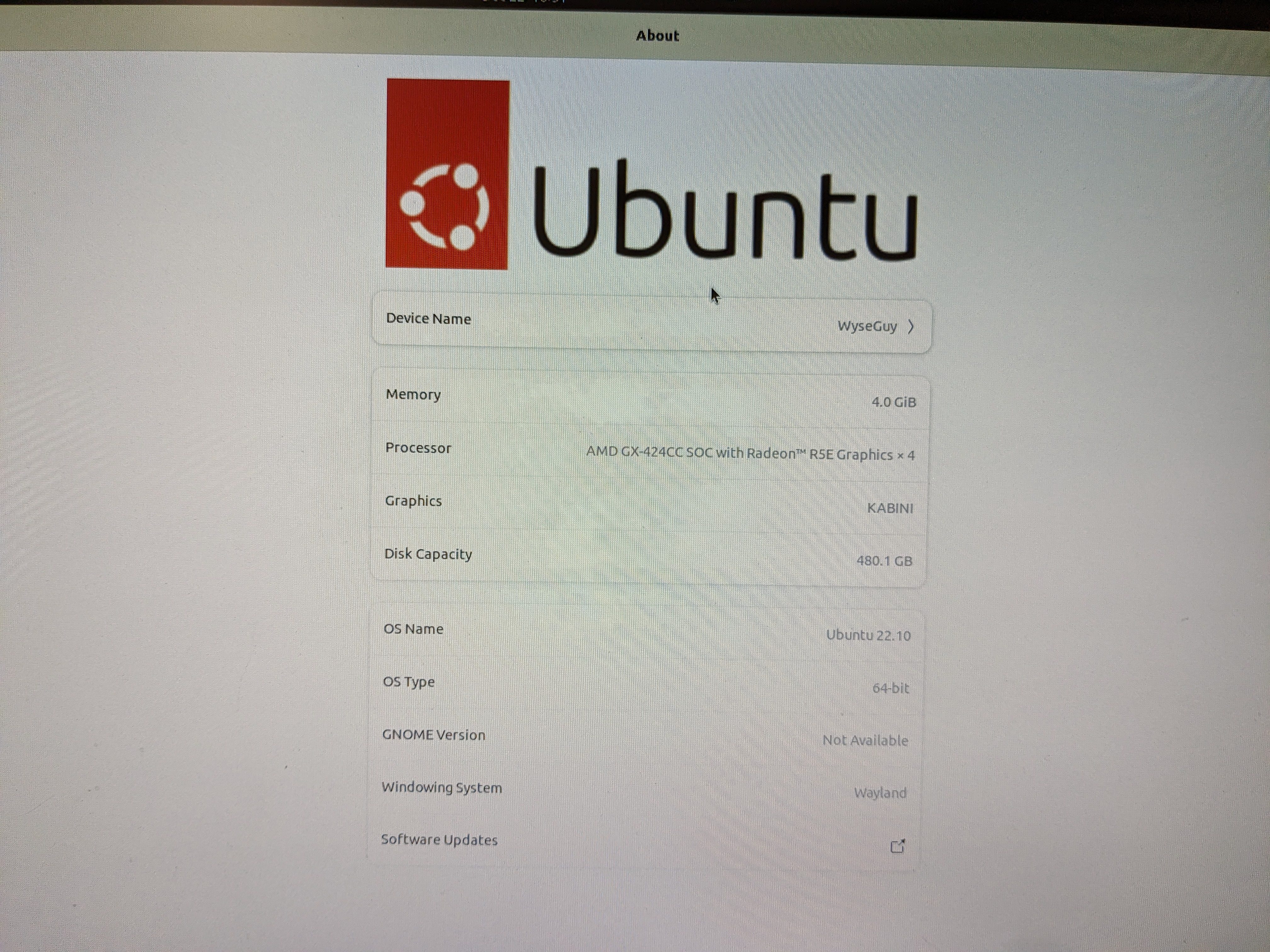 Dell Wyse Ubuntu Installed